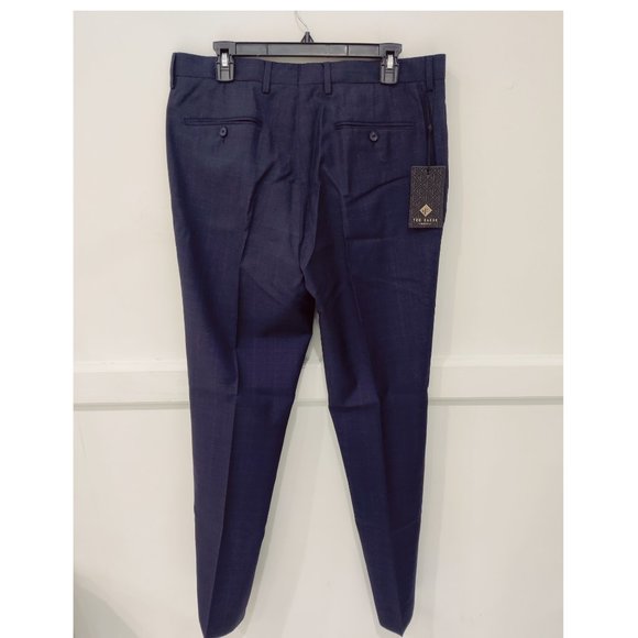 NWT Ted Baker London Debonair Subtle Check Trouser WESTT Blue Sz 38L $260 II362 - Picture 2 of 3